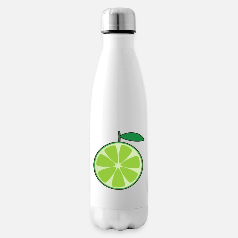 Limette - Isolierflasche - Weiß