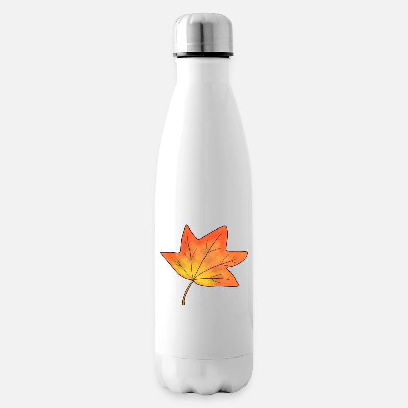 Feuille d’automne feuille d’érable - Bouteille isotherme - blanc