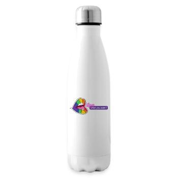 LGBT Lèvres colorées Aimez ce que vous voulez Idée cadeau - Bouteille isotherme - blanc - Droite