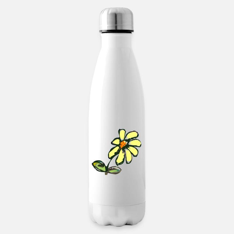 Vintage Blume - Isolierflasche - Weiß