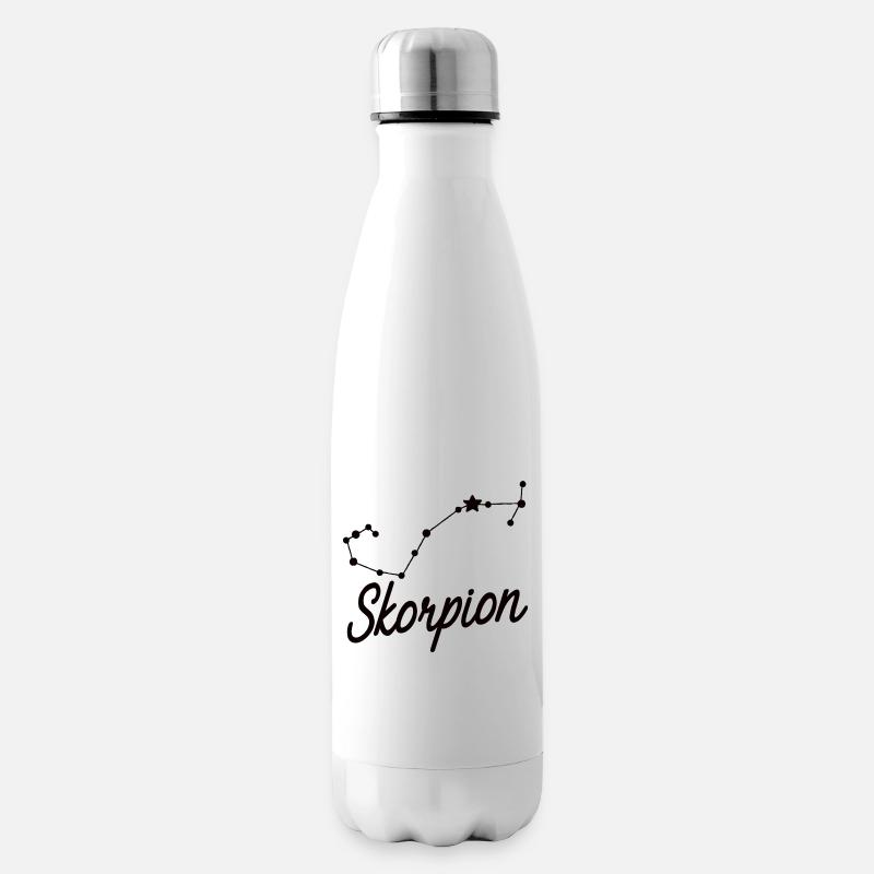 Sternzeichen Skorpion - Tierkreiszeichen - Isolierflasche - Weiß