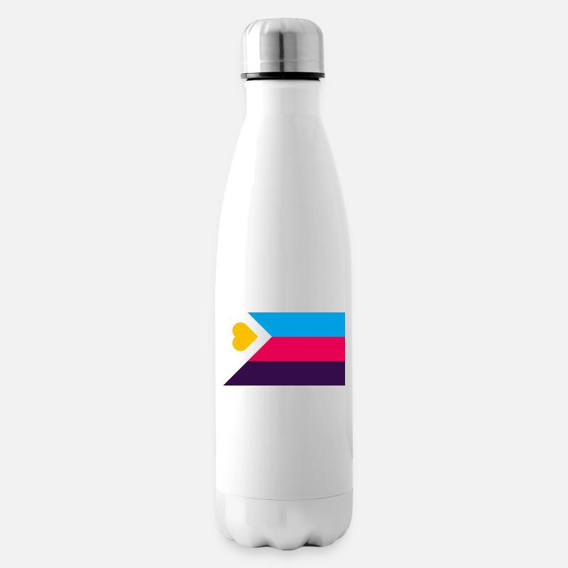 polyamorous NEW pride flag - Insulated Water Bottle - white