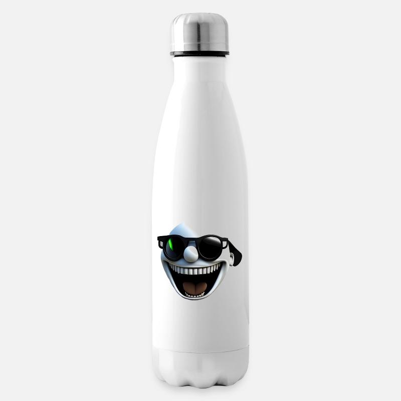 Lachendes Gesicht - Isolierflasche - Weiß