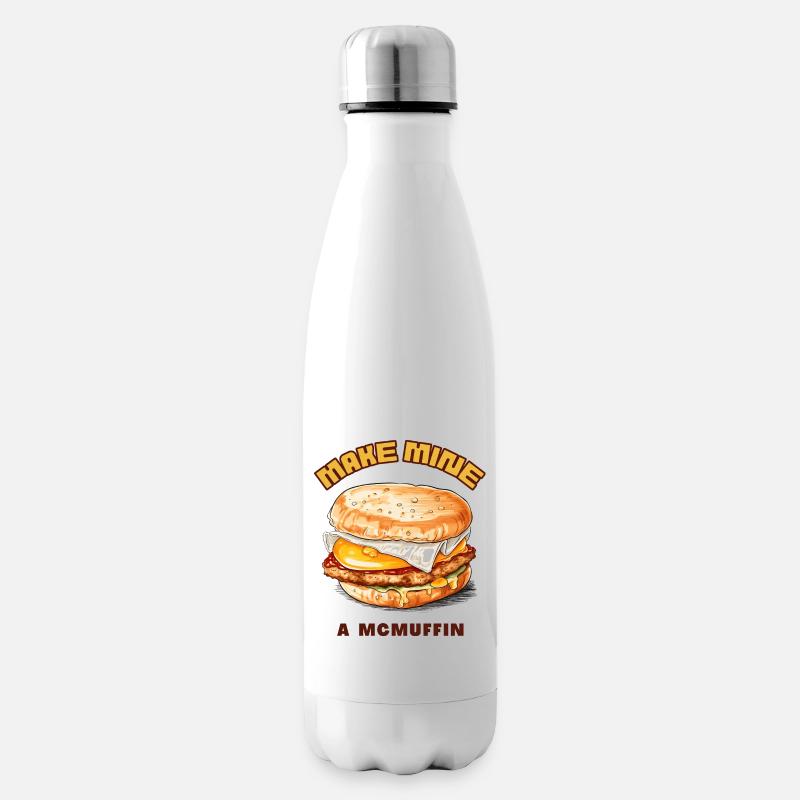 Make Mine a McMuffin - Insulated Water Bottle - white