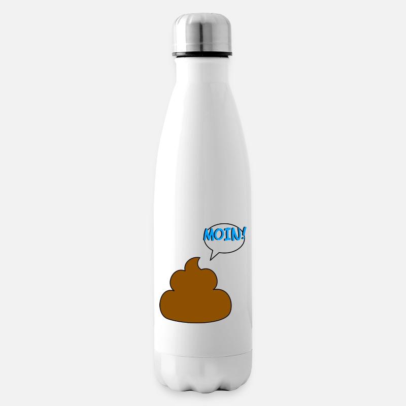 Kackhaufen sagt MOIN! - Isolierflasche - Weiß
