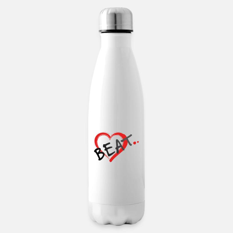 Herzschlag - Isolierflasche - Weiß