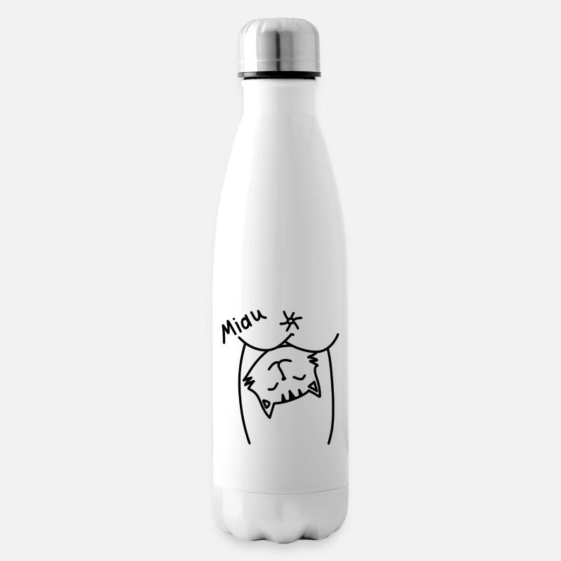 Miau - Isolierflasche - Weiß