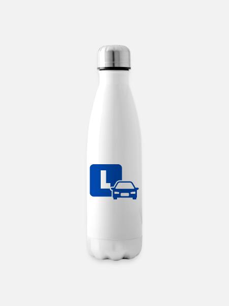 blaues L - Lili - Isolierflasche - Weiß