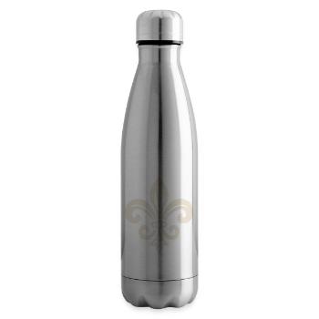 Simple Fleur de lis Design - Insulated Water Bottle - silver - Right