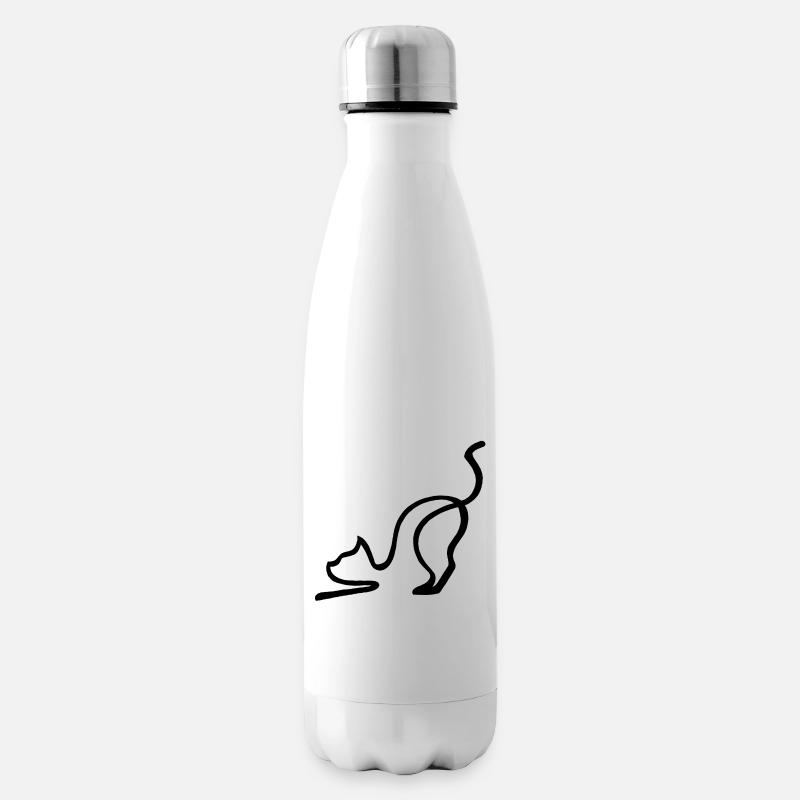 Esquisse du chat noir - Bouteille isotherme - blanc