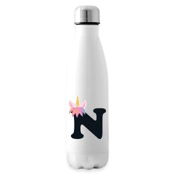 Einhorn-Buchstabe Regenbogenstyle "N" | be unique - Isolierflasche - Weiß - Rechts