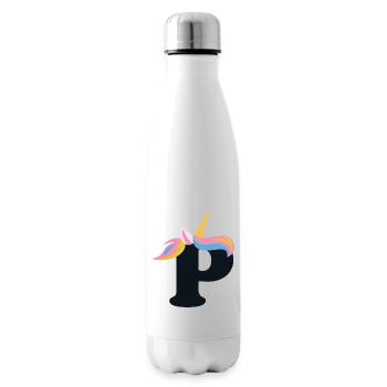 Einhorn-Buchstabe Regenbogenstyle "P" | be unique - Isolierflasche - Weiß - Rechts
