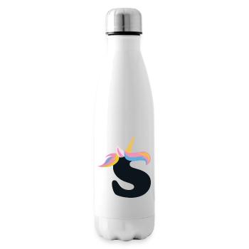 Einhorn-Buchstabe Regenbogenstyle "S" | be unique - Isolierflasche - Weiß - Rechts
