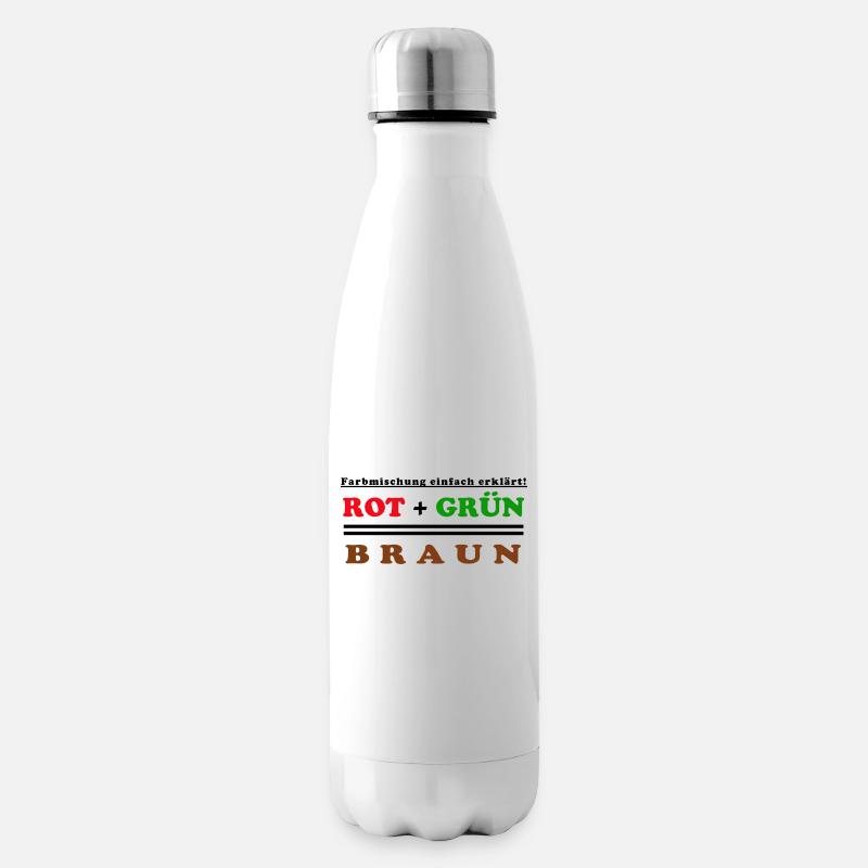 rot + grün = braun - Isolierflasche - Weiß