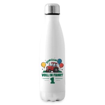 Cooler Traktor 1. Geburtstag: Bestseller Geschenk! - Isolierflasche - Weiß - Rechts