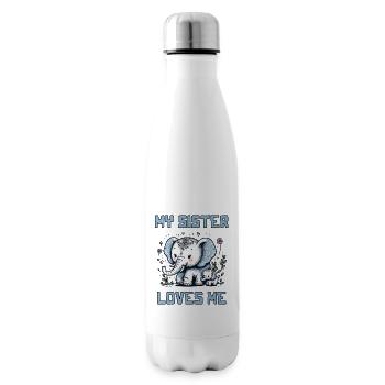 Ma sœur m’aime - Dictons de bébé - Meine Schweste - Bouteille isotherme - blanc - Droite
