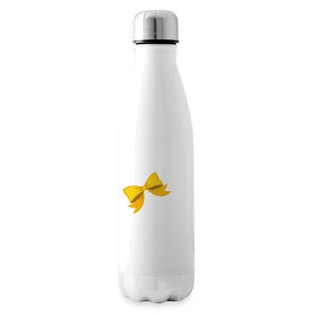 Buchstabe V gelbe Schleife - Isolierflasche - Weiß - Rechts