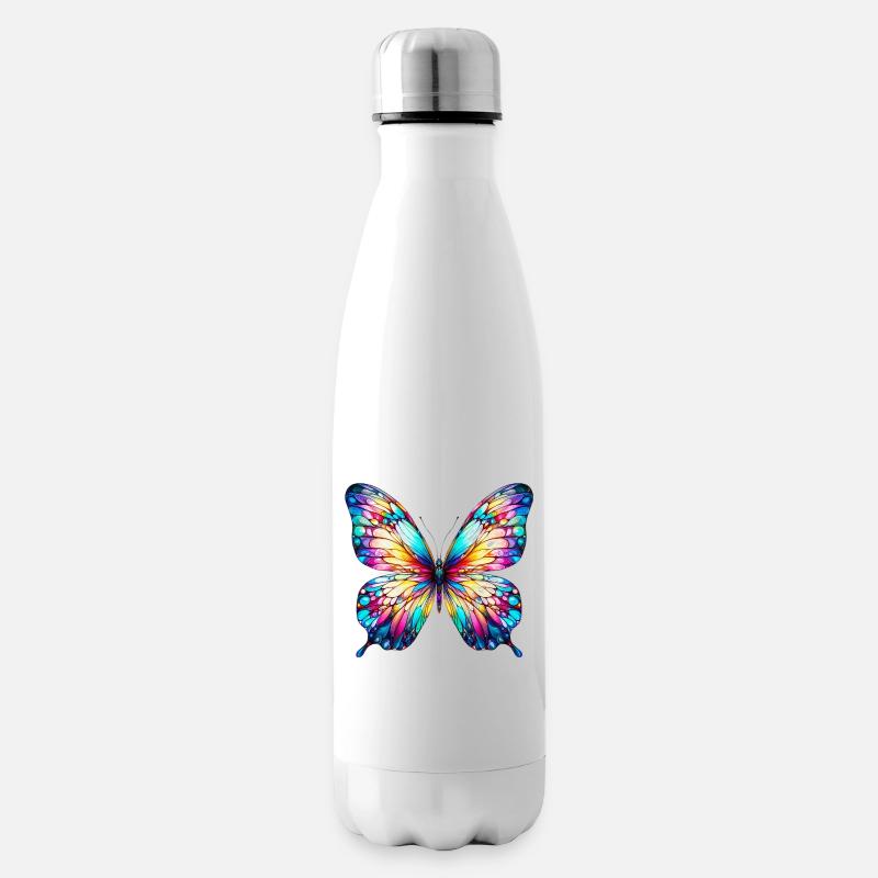 Schmetterling - Isolierflasche - Weiß
