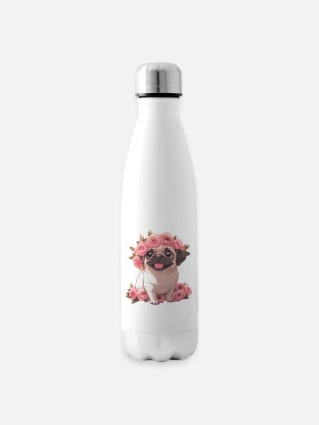 Mops - Isolierflasche - Weiß