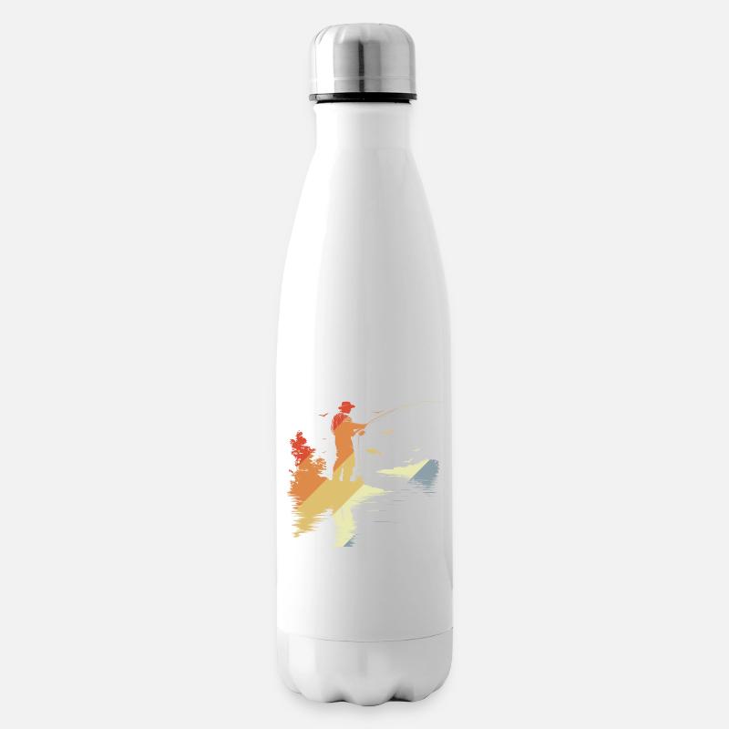 Fischer Retro Stil - Isolierflasche - Weiß
