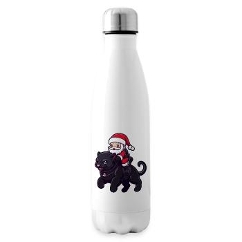 Panthère Père Noël dessin animé - Bouteille isotherme - blanc - Droite