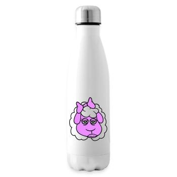 Sheep Girl Woman Face Female Pretty Tired - Insulated Water Bottle - white - Right