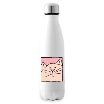 katzenkopf rosa - Isolierflasche - Weiß - Rechts