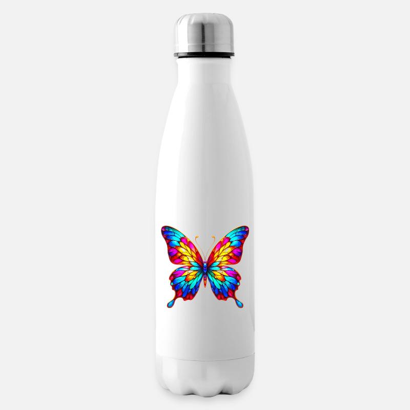Schmetterling - Isolierflasche - Weiß