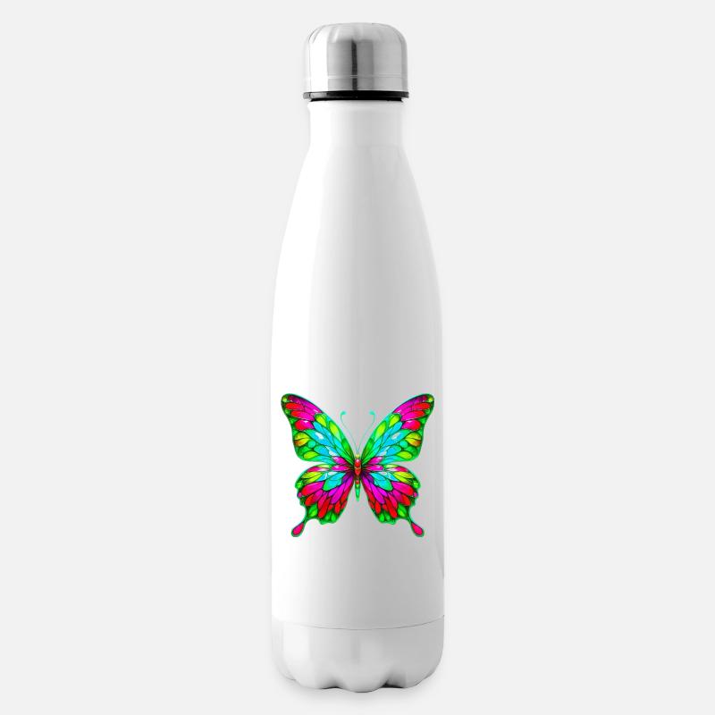 Schmetterling - Isolierflasche - Weiß