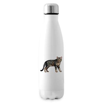 Chat domestique - Autocollant d’animal mignon - Bouteille isotherme - blanc - Droite