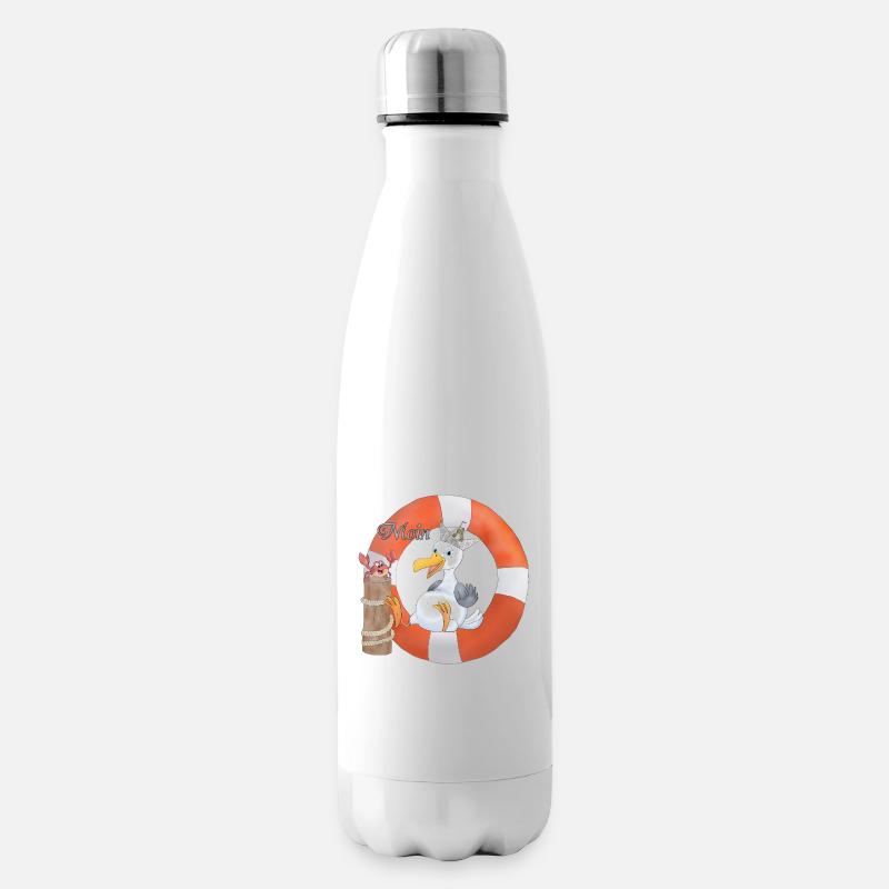 Moewe_im_Ring - Isolierflasche - Weiß