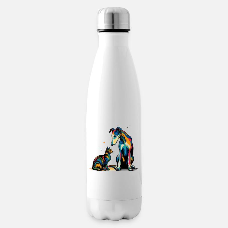 Beste Freunde Farbenfrohe Begegnung - Isolierflasche - Weiß