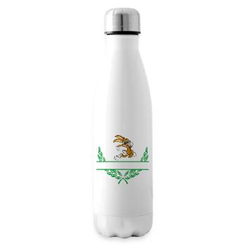 Hasen-Lorbeerkranz mit Namensraum - Isolierflasche - Weiß - Rechts