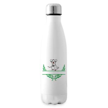 Maus-Lorbeerkranz mit Namensraum - Isolierflasche - Weiß - Rechts