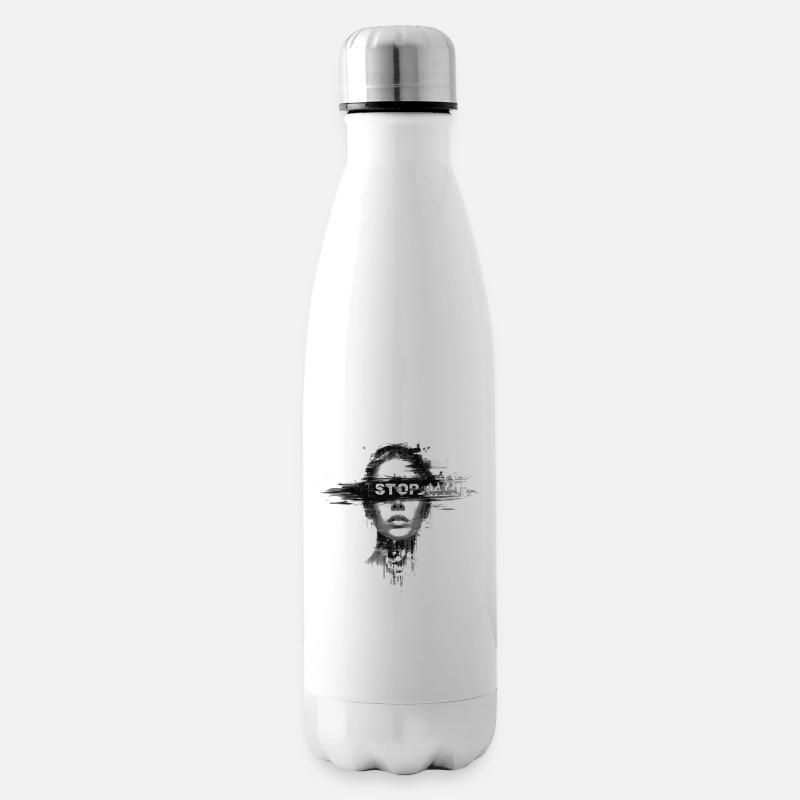 Gewalt stoppen - Isolierflasche - Weiß