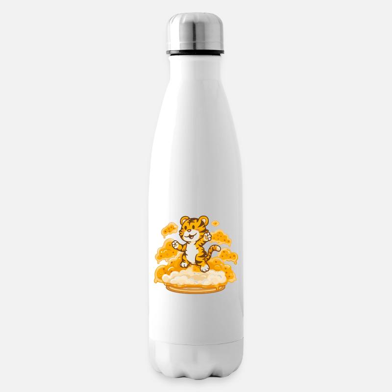 Tiger auf Käsewolke - Isolierflasche - Weiß