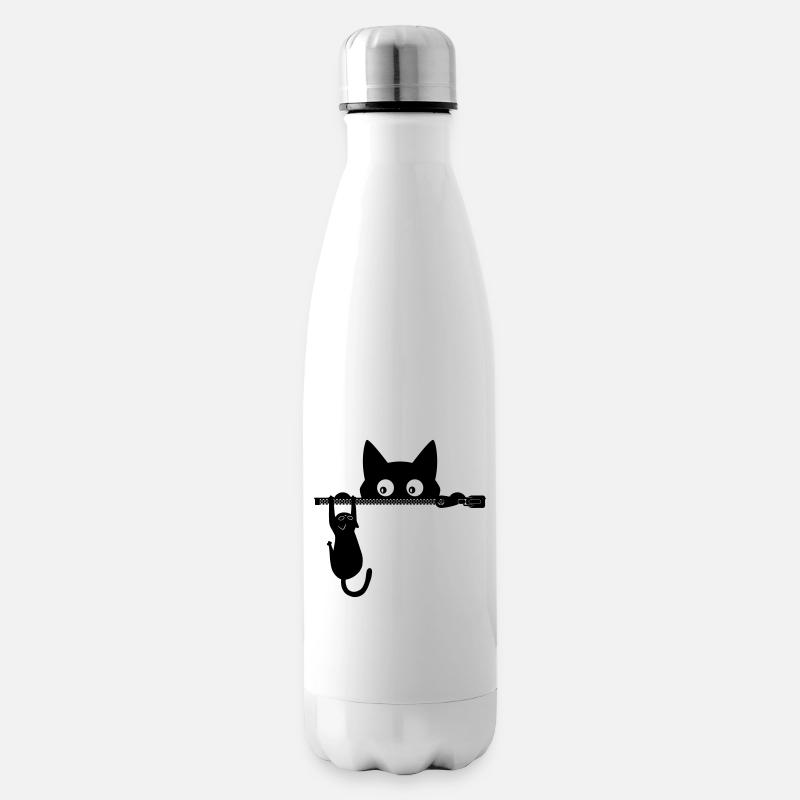 Kitty die Katze – Katzenliebhaber-Geschenk - Isolierflasche - Weiß
