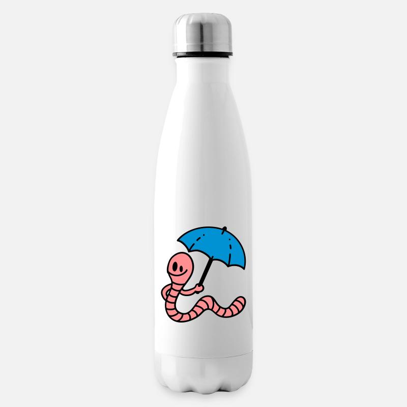 Regenwurm - Isolierflasche - Weiß
