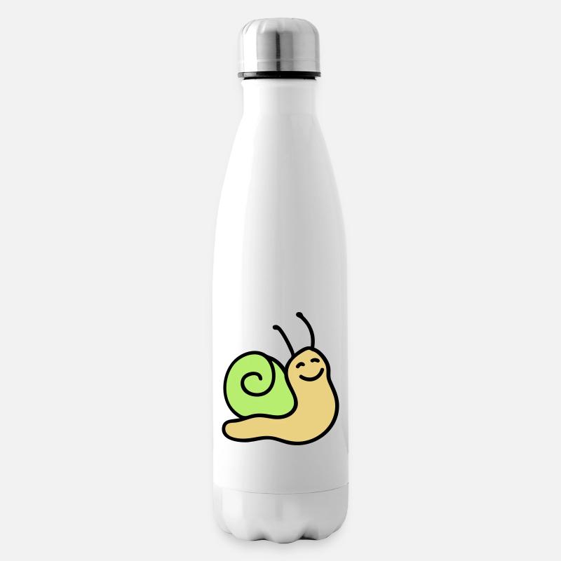 Fröhliche Schnecke 3 - Isolierflasche - Weiß