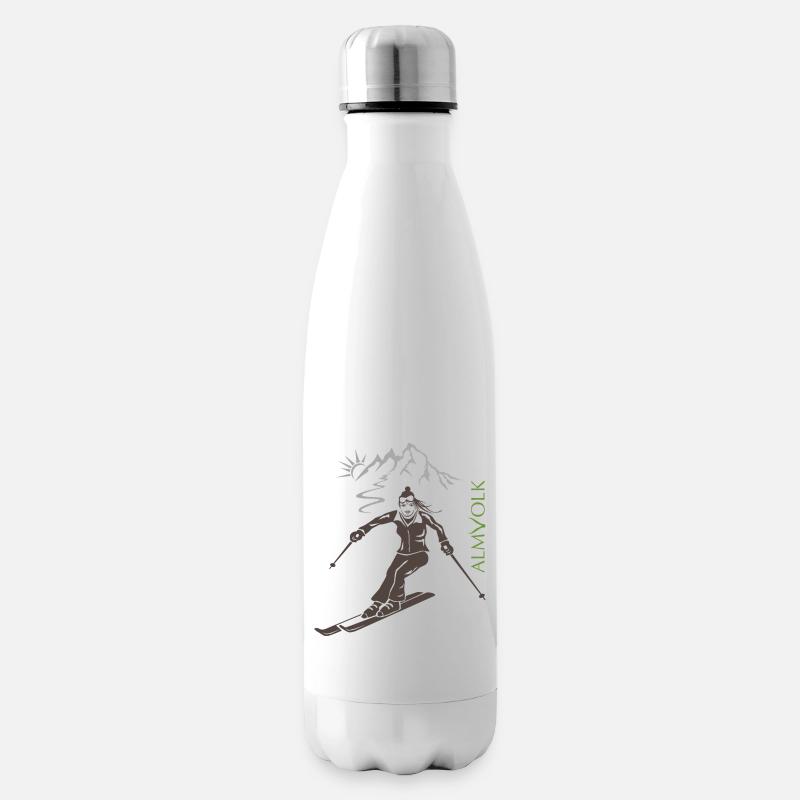 ALMVOLK Skifahrerin - Isolierflasche - Weiß