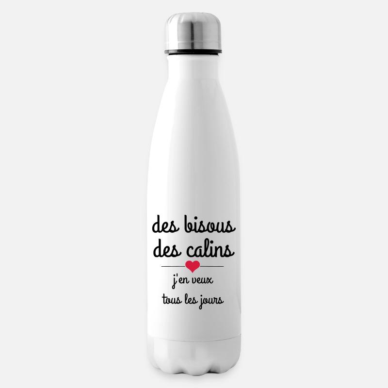 des bisous des calins - Bouteille isotherme - blanc