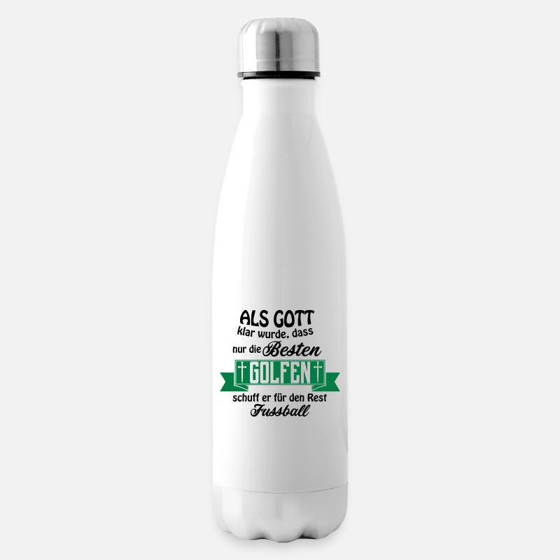 Als Gott Golfen Fussball - Isolierflasche - Weiß