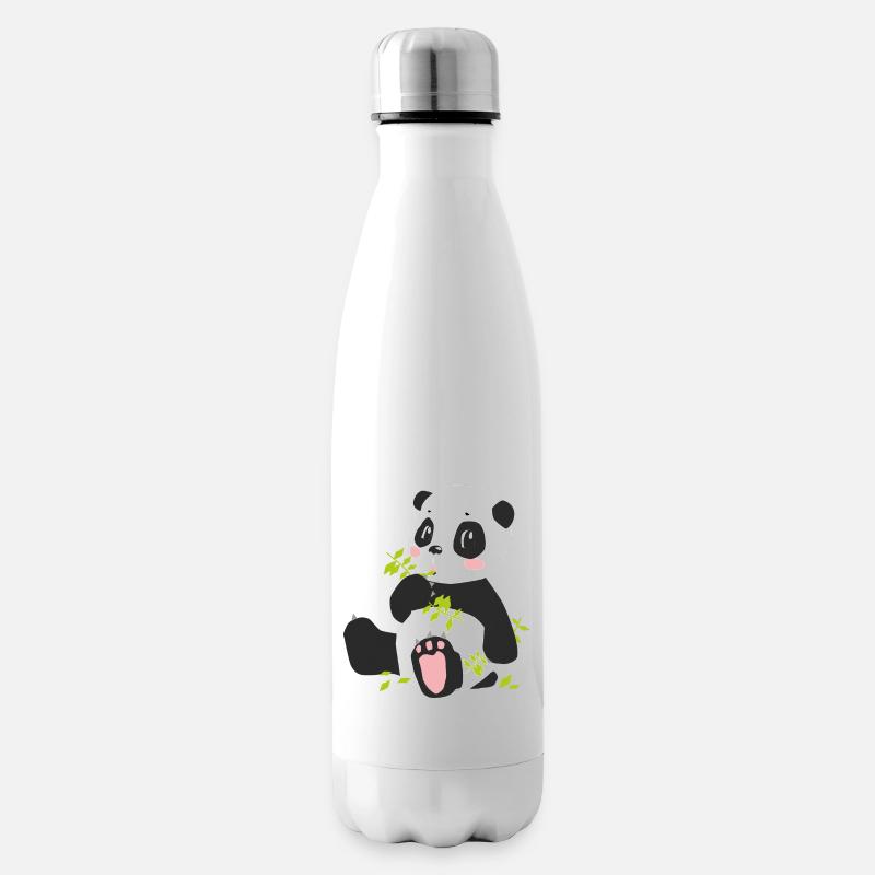 Jo le panda mignon - Bouteille isotherme - blanc