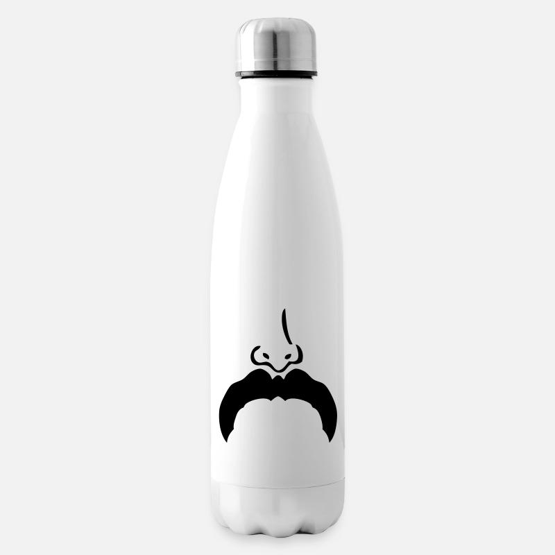 moustache mustache nez nose7 - Bouteille isotherme - blanc