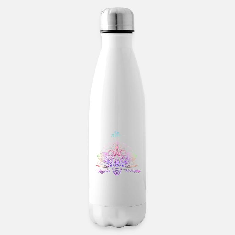 Buntes Sparkle Mandala Muster - Isolierflasche - Weiß