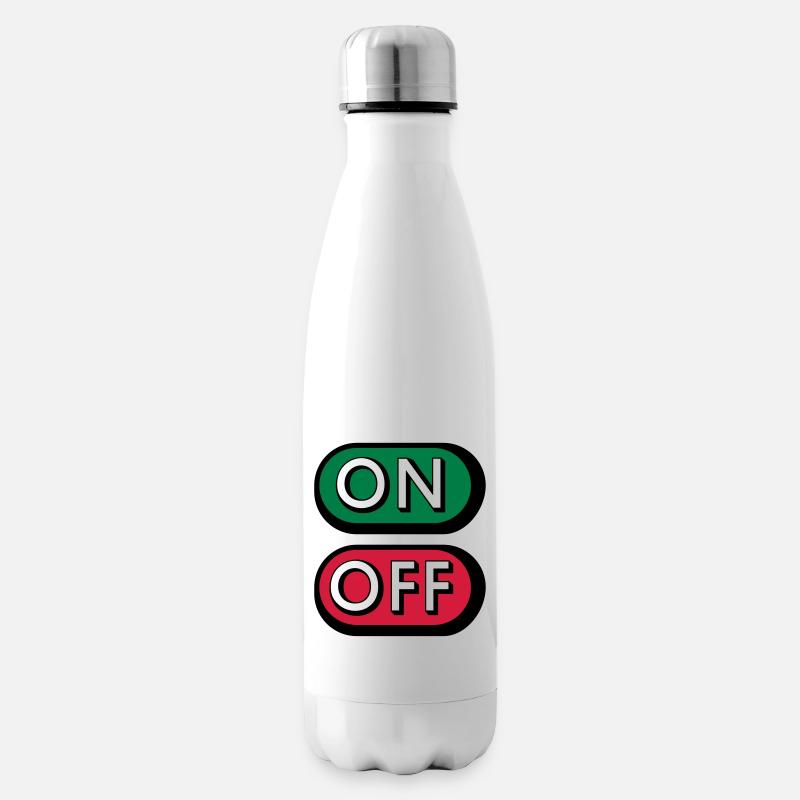 On Off Buttons - Isolierflasche - Weiß