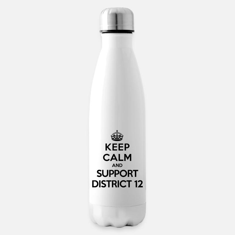Keep calm and support District 12 (Hunger Games) - Bouteille isotherme - blanc