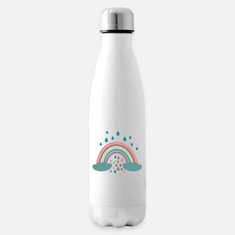Conception de régenbogen arc-en-ciel heureux - Bouteille isotherme - blanc