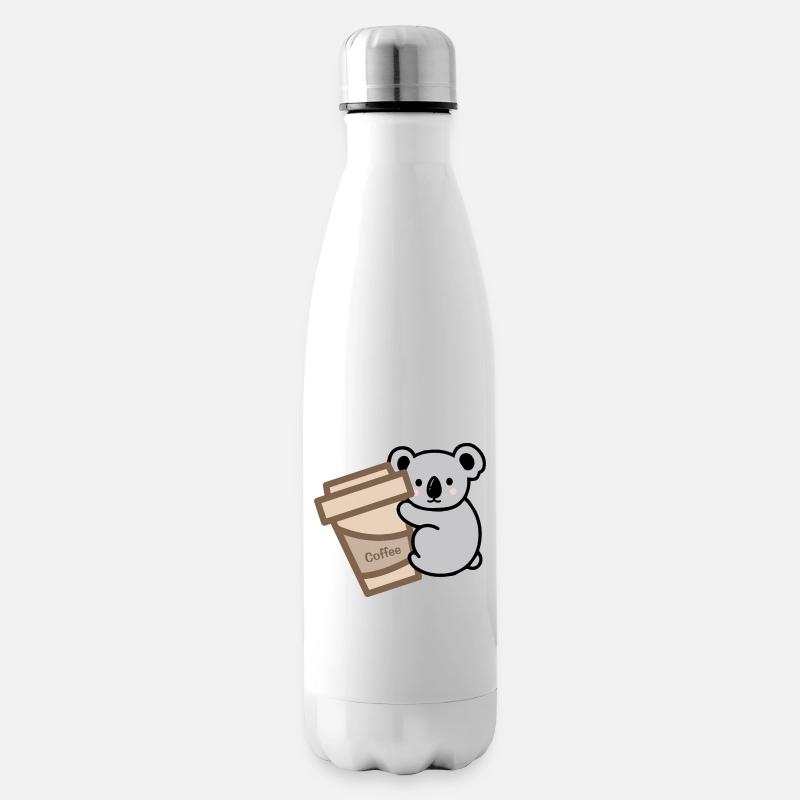 Koala Needs Coffee - Insulated Water Bottle - white