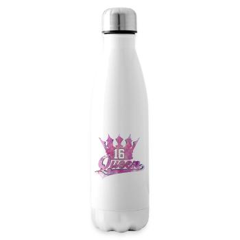 16ÈME ANNIVERSAIRE FILLE REINE 16 PRINCESSE - Bouteille isotherme - blanc - Droite
